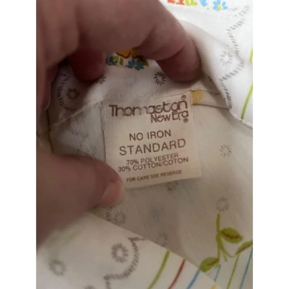 Vintage Thomaston New Era Queen Flat sheet‎ with 2 pillowcases striped floral